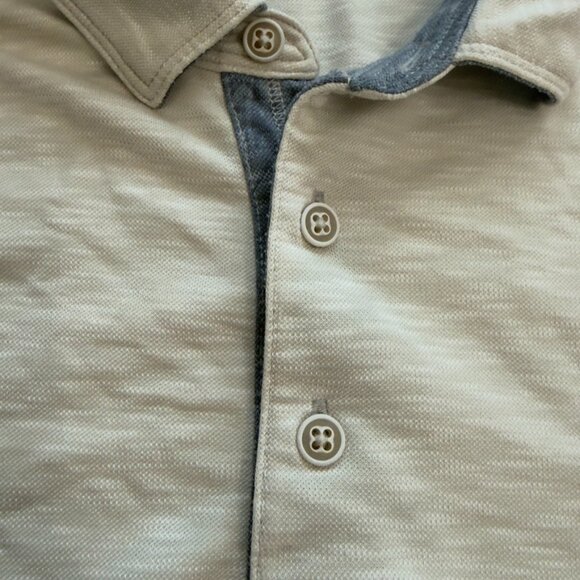 Tommy Bahama Beige Slub Polo Shirt – Size Large - Picture 7 of 10